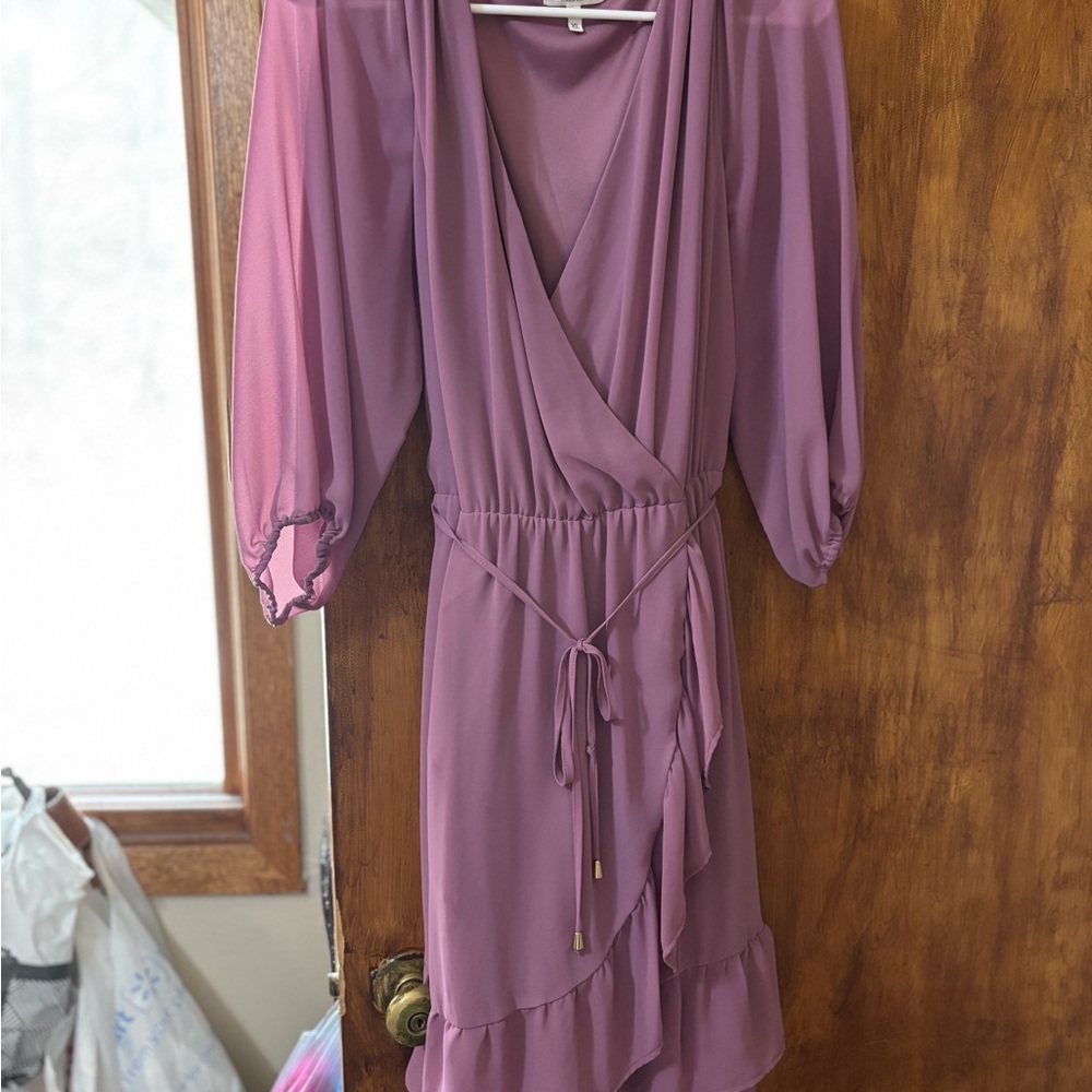 Elegant Mauve Wrap Dress